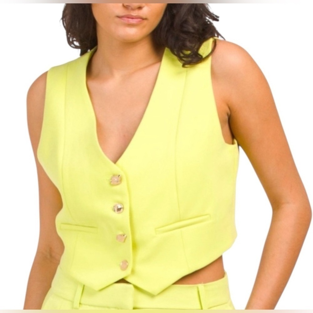 Christian Lacroix Neon Yellow Green Sleeveless Vest - Size M - NWOT